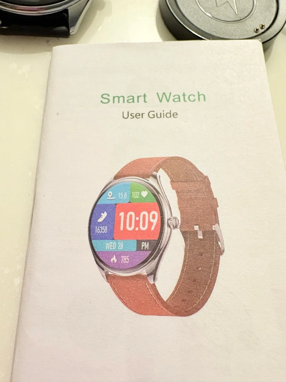 Smart Watch with Black Silicone Strap and Silver Metal Band